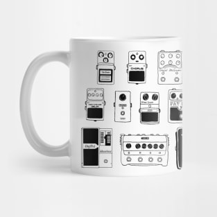 Guitar Pedals Illustration Gifts For Musicians Music Gear Shirts For Guitarists Mug